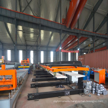 Automatic roof panel stacker for roll forming machine